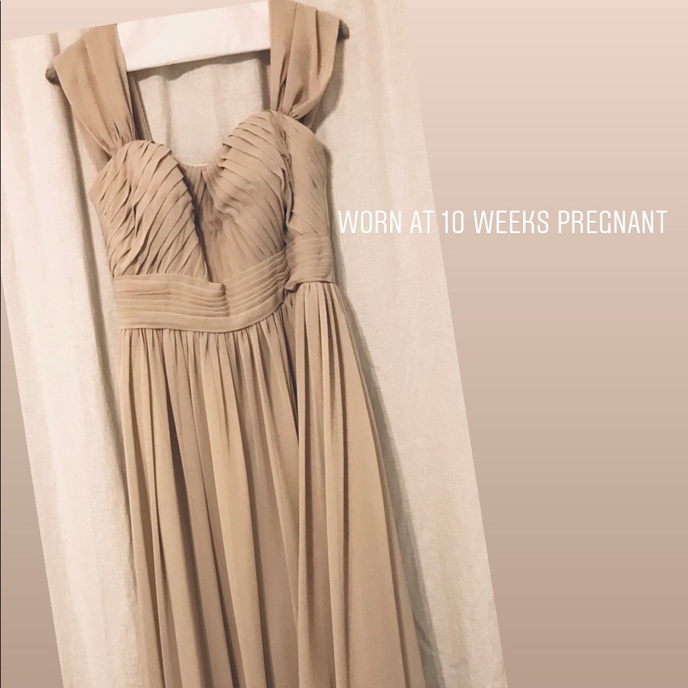 Nude bridesmaid dress